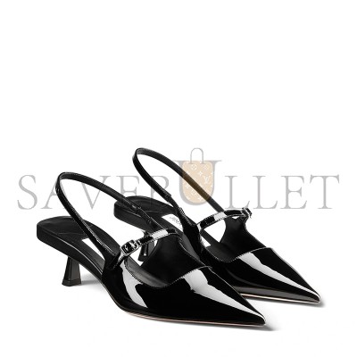 JIMMY CHOO DIDI 45 BLACK PATENT LEATHER POINTED PUMPS DIDI45PAT